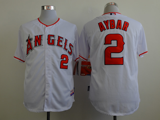 Men Los Angeles Angels 2 Aybar White MLB Jerseys